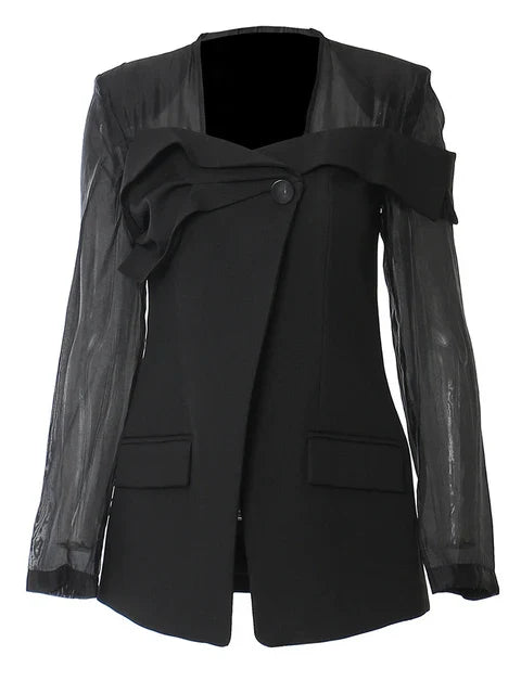 Blazer elegante negro para mujer