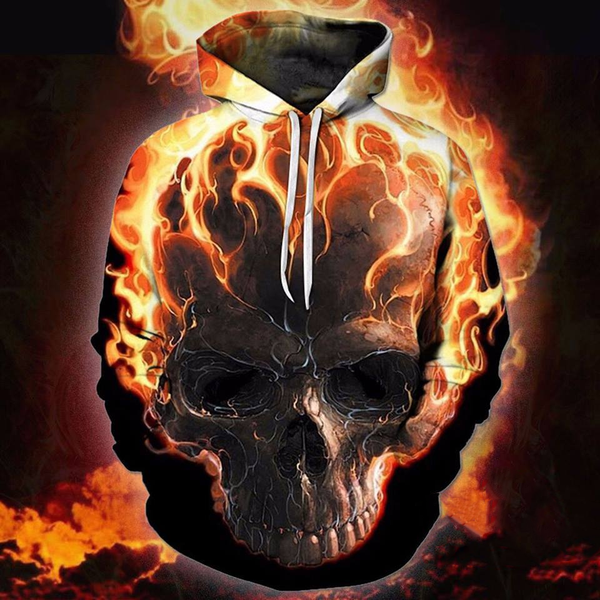 Sudadera con capucha de calavera Flamie