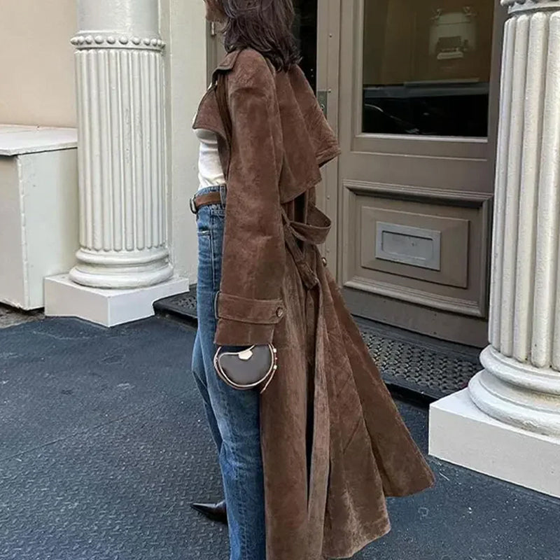 Women's Suede Leather Coat