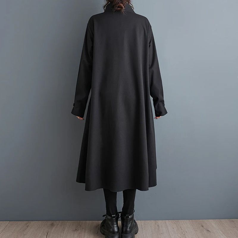 Women's Casual Cape Coat Black