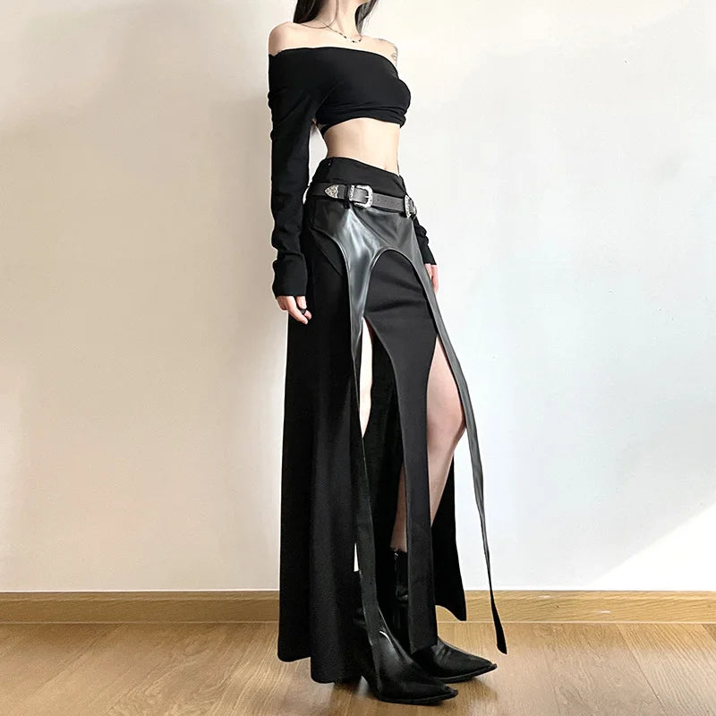 Leather Long Skirt