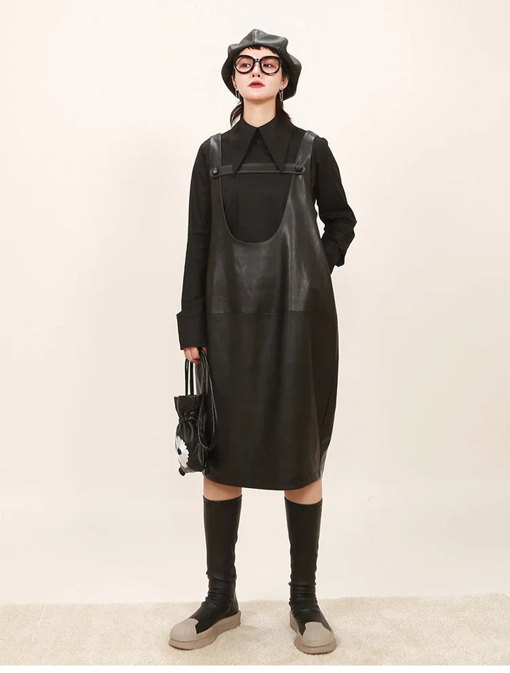 Midi Faux Leather Dress