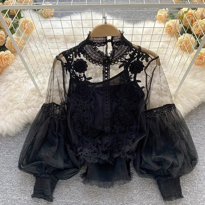 Women's Vintage Blouse Black