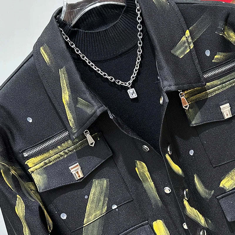Chaqueta casual negra para hombre