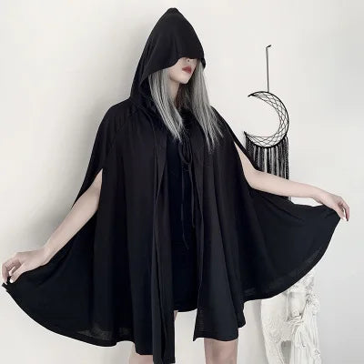 Women's Gothic Hooded Cape Black