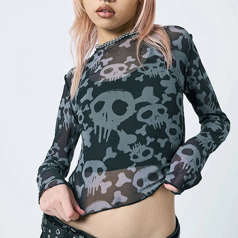 Skull Mesh Top