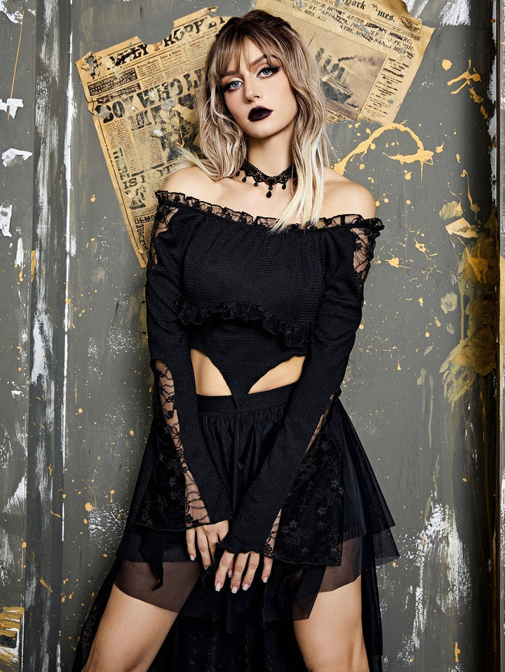 Crop Top with Lace Accents