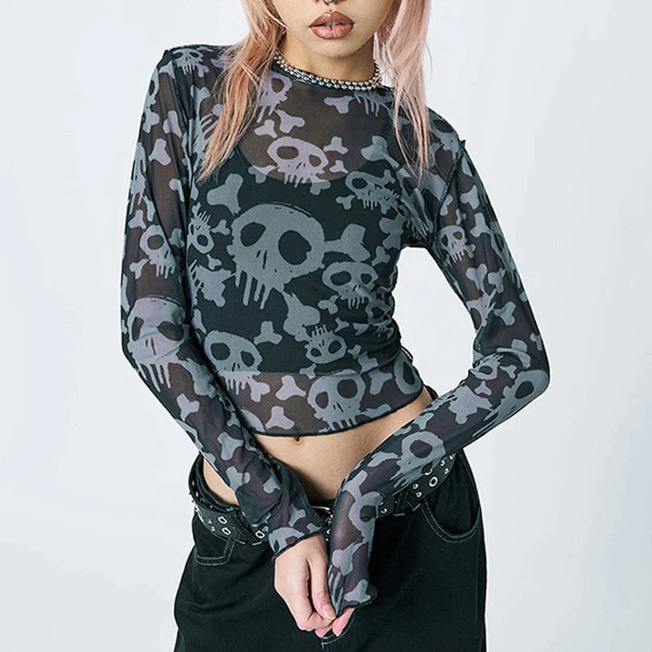 Skull Mesh Top