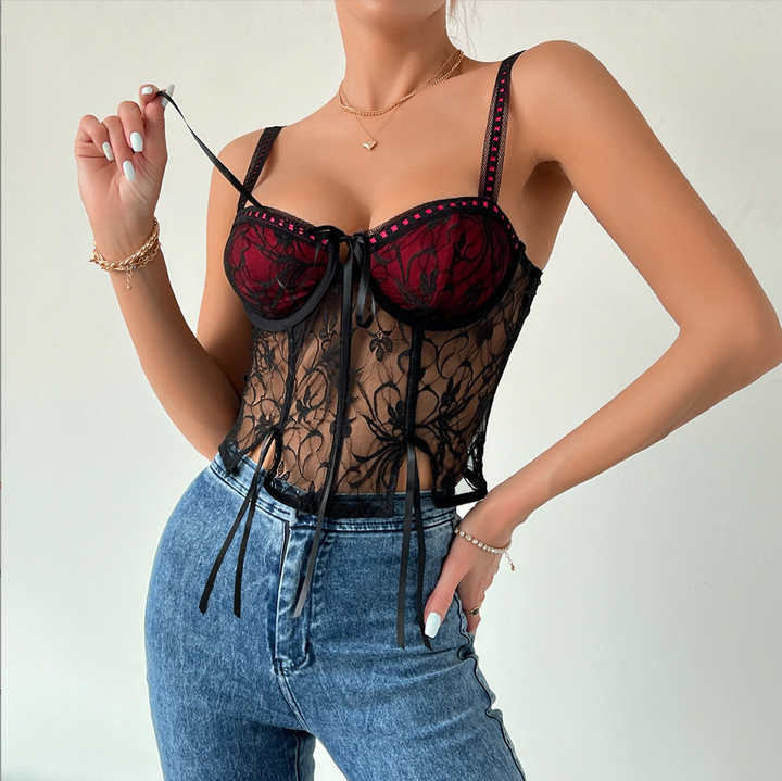 Top de corsé gótico para mujer