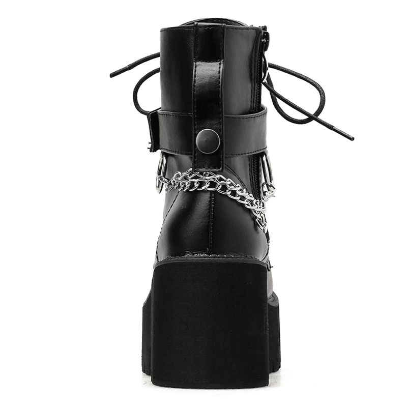 Punk Style Chain Boots