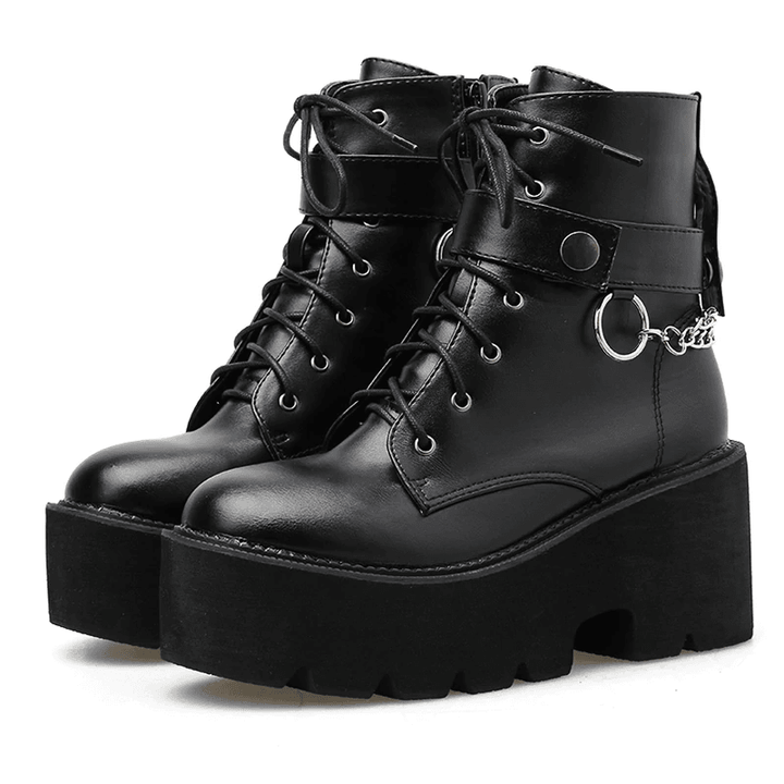Punk Style Chain Boots