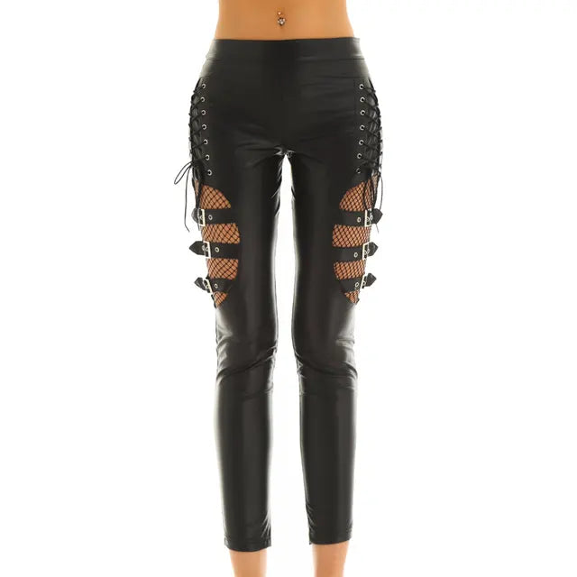 Women's Faux Leather Trousers