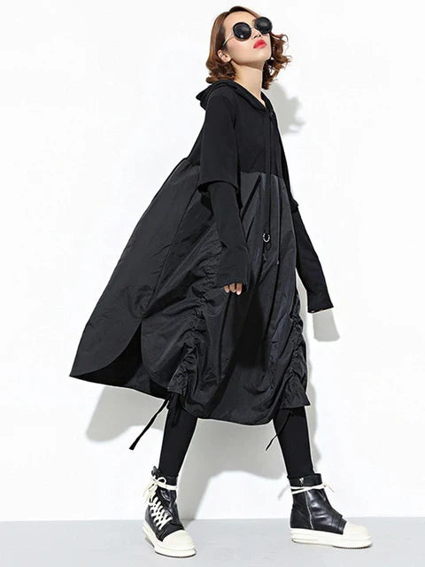 Women's Long Hooded Dress Black