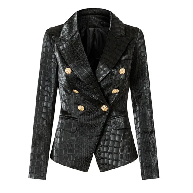 Women's Crocodile Pattern Blazer