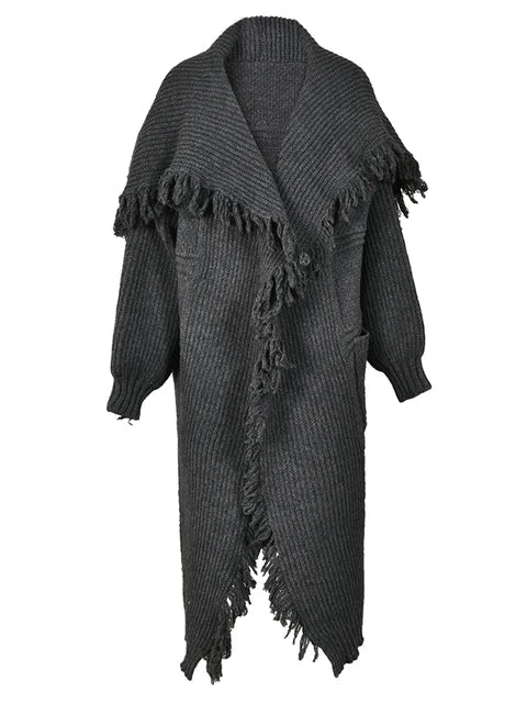 Women's Long Knitted Cardigan Gray