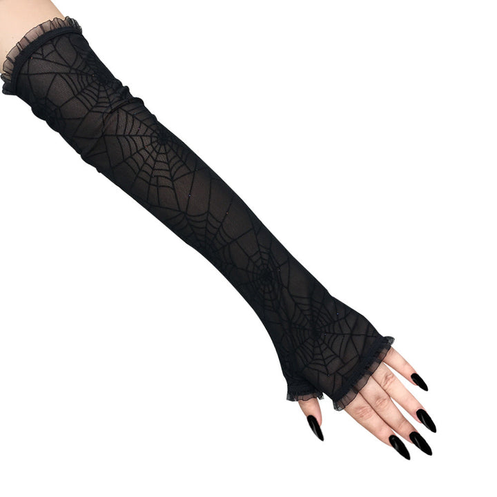 Long Spider Web Gloves