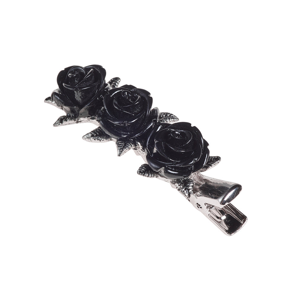 Wild Black Rose Hair Slide