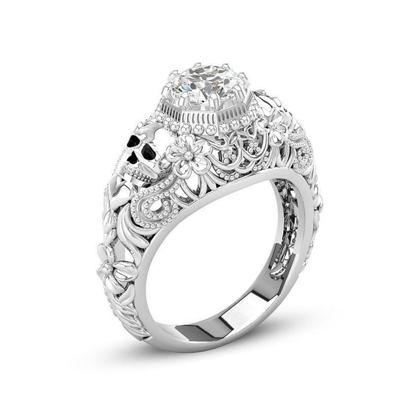 Floral Skull Ring – Gothic Mania