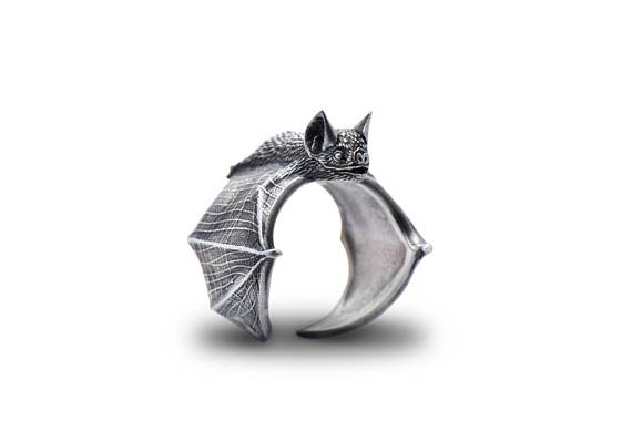 Anillo de murciélago unisex