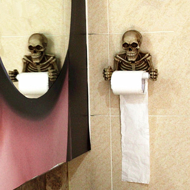 Porta rollos de papel con forma de calavera