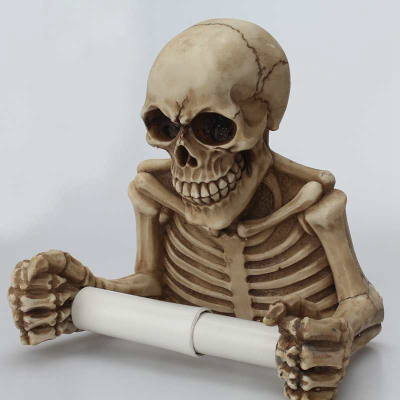 Porta rollos de papel con forma de calavera