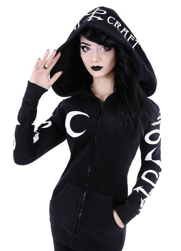 Sudadera con capucha con símbolo de brujería
