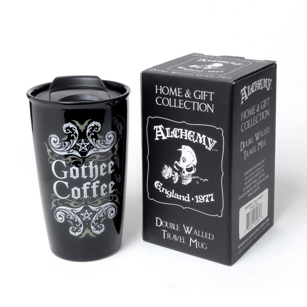 gothic ceramic travel mug